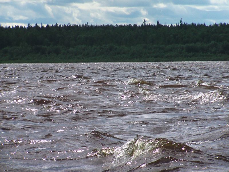 Течение реки северной двины
